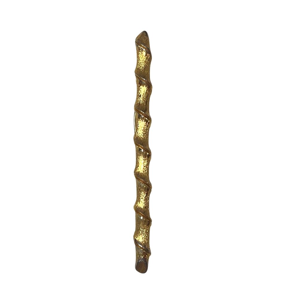 Vintage Organic Looking Bamboo Motif Brooch Pin Gold Tone